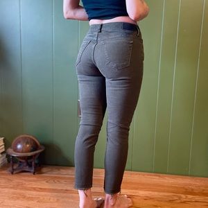 Green Zara basic jeans
